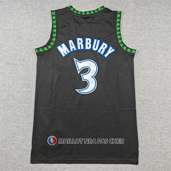 Maillot Minnesota Timberwolves Stephon Marbury NO 3 Mitchell & Ness 1997-98 Noir
